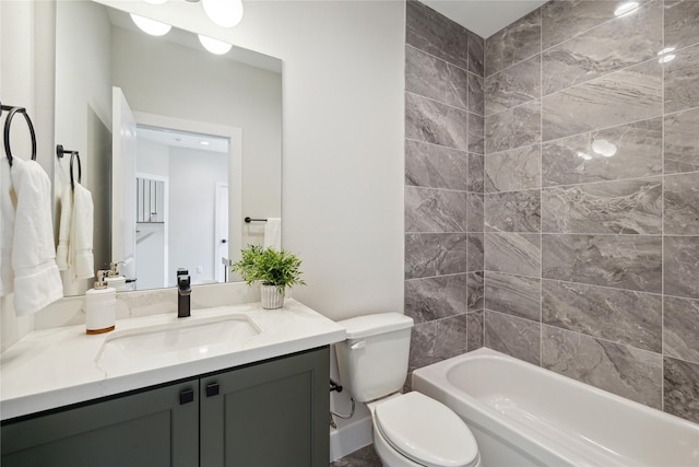 524 Janisch Rd, Houston, TX 77018 - bathroom with toilet, vanity, and washtub / shower combination