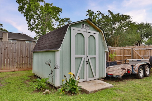 view of shed