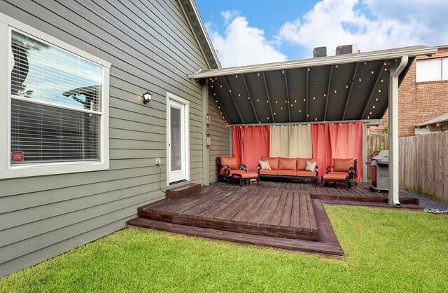 deck with an outdoor living space