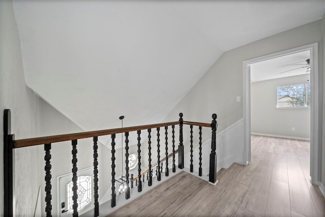 3915 Glenheather Dr, Houston, TX 77068 - staircase with wood finished floors and lofted ceiling