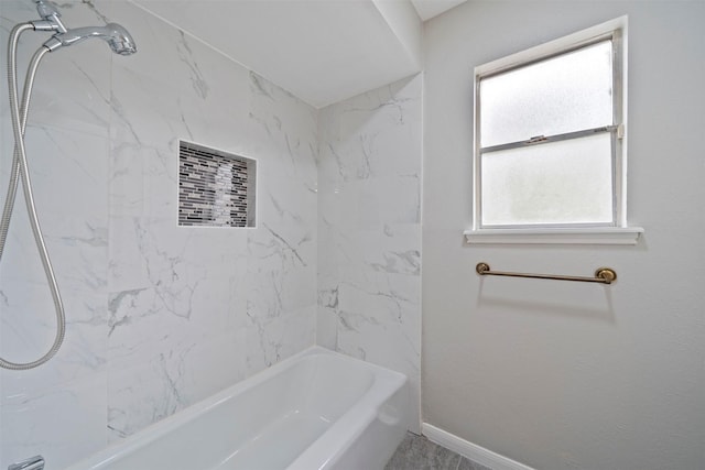 3915 Glenheather Dr, Houston, TX 77068 - bathroom featuring bathing tub / shower combination and baseboards