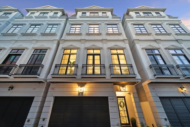view of property featuring a garage