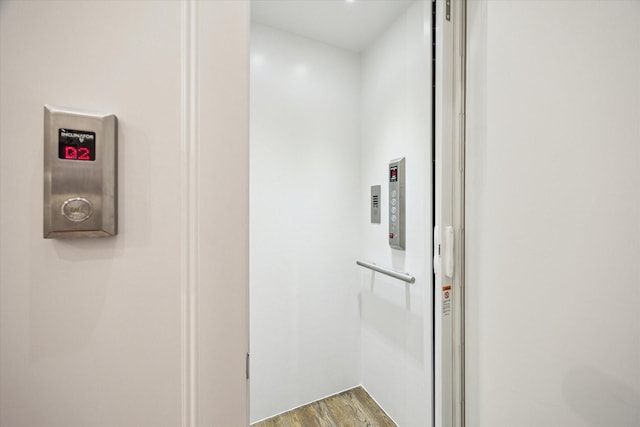elevator with wood finished floors