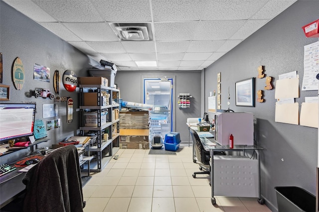 4429 W State Highway 31, Corsicana, TX 75110 - tiled office space with a drop ceiling and a textured wall