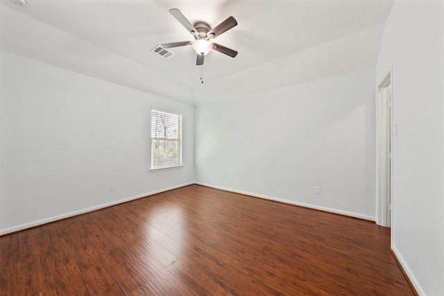 2642 Tacoma Springs Dr, Conroe, TX 77304 - empty room featuring ceiling fan, dark wood finished floors, and baseboards