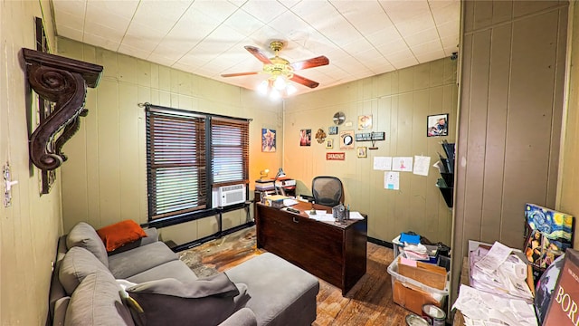 411 Kernohan St, Crosby, TX 77532 - office space featuring wood finished floors and a ceiling fan