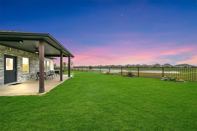 2108 Eagle Nook Dr, Texas City, TX 77568 - view of yard with a ceiling fan and a patio