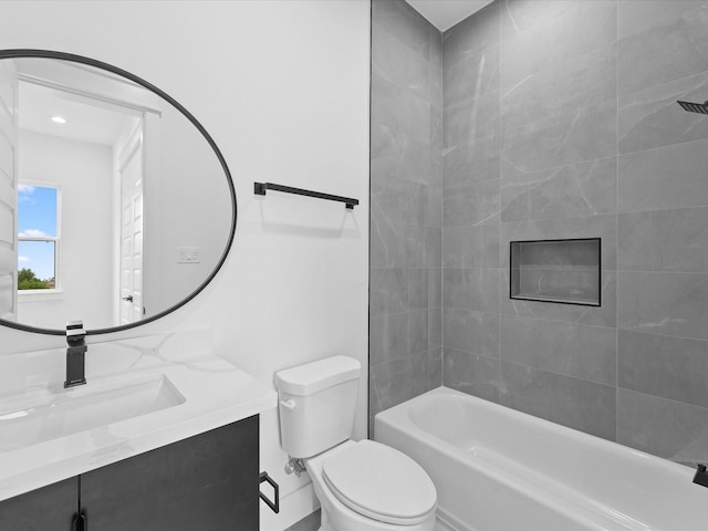 1264 Finnigan St, Houston, TX 77020 - bathroom featuring toilet, vanity, and shower / washtub combination