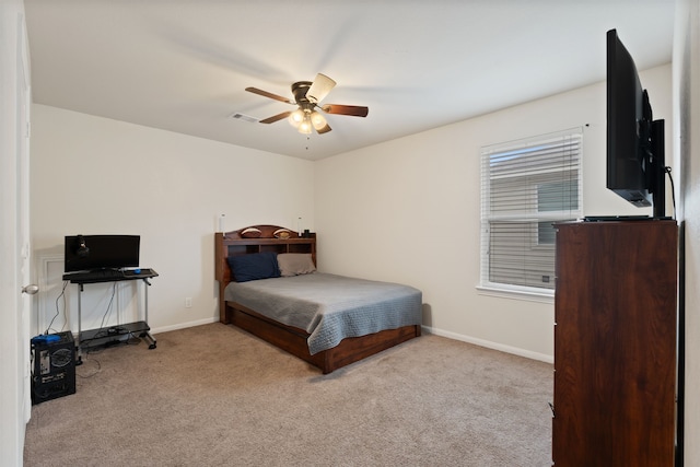 18910 S Sapling Oaks Pl, Magnolia, TX 77355 - bedroom featuring carpet flooring, baseboards, and a ceiling fan