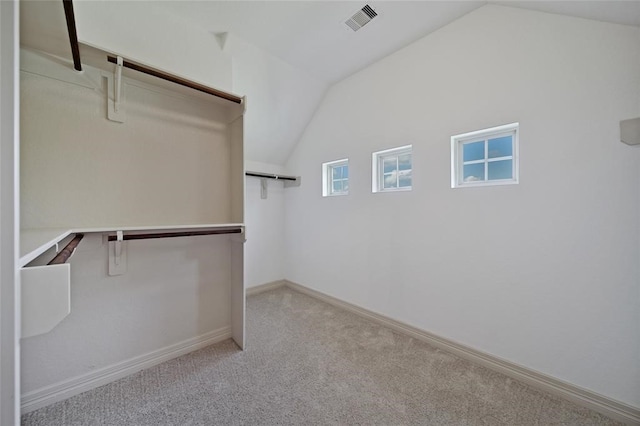 14710 Turquoise Ct, Willis, TX 77378 - spacious closet with lofted ceiling and carpet floors