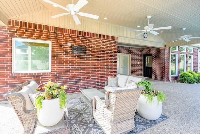 8502 Calverton Pines Ln, Houston, TX 77095 - view of patio with a ceiling fan