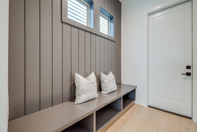 mudroom featuring wood finished floors