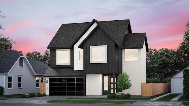1039 Alexander St, Houston, TX 77008 - view of front facade with a shingled roof, driveway, and an attached garage