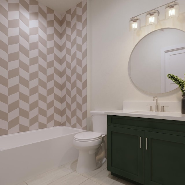 1039 Alexander St, Houston, TX 77008 - full bath with vanity, tile patterned floors, toilet, and a bath