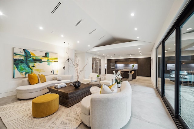 5686 Bayou Glen Rd, Houston, TX 77056 - living room with vaulted ceiling and recessed lighting