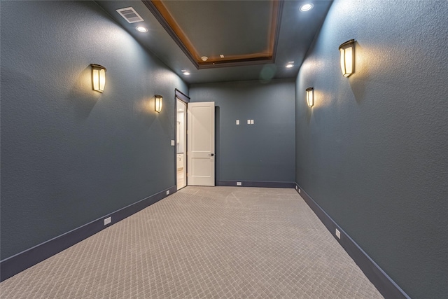 406 Fenn St Unit A, Houston, TX 77018 - corridor featuring attic access, baseboards, light carpet, and recessed lighting