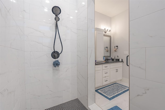 406 Fenn St Unit A, Houston, TX 77018 - bathroom with walk in shower and double vanity