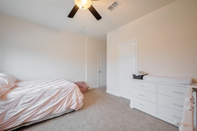 1618 Quail Ridge Dr, Katy, TX 77493 - bedroom with light carpet, a ceiling fan, and baseboards