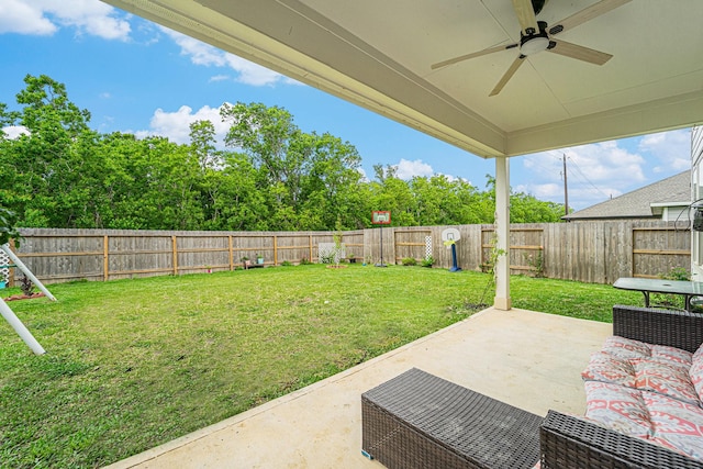 4319 Liberty Ranch Way, Baytown, TX 77521 - view of yard featuring ceiling fan and a patio area