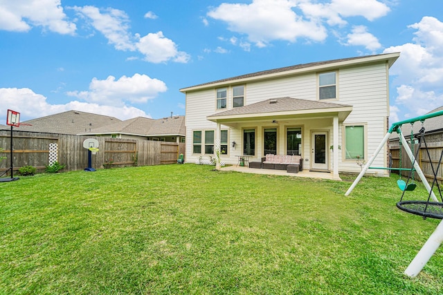 4319 Liberty Ranch Way, Baytown, TX 77521 - rear view of property featuring an outdoor living space and a patio area