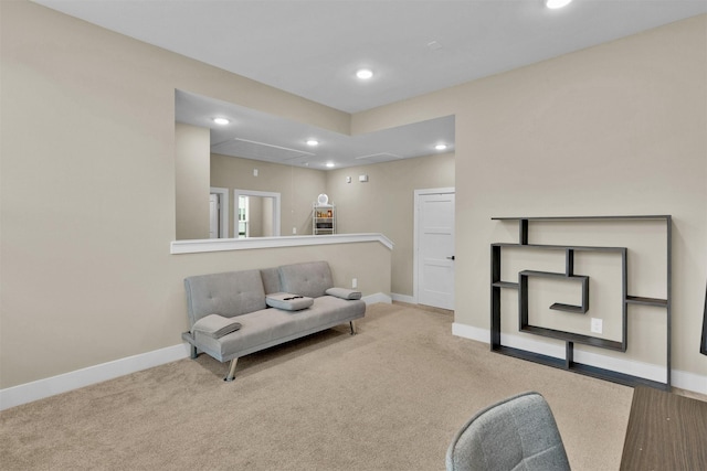 2609 Paul Quinn St, Houston, TX 77091 - living area featuring attic access, recessed lighting, and carpet floors