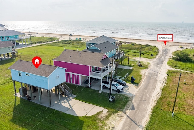 view of subject property with extended coastline
