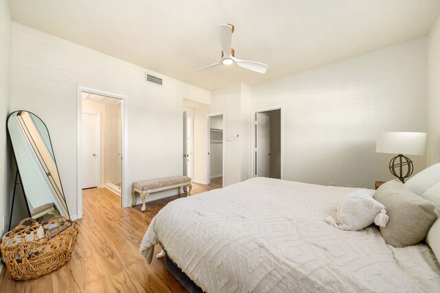 2100 Huldy St Unit 4, Houston, TX 77019 - bedroom featuring light wood-style flooring, baseboards, and ceiling fan