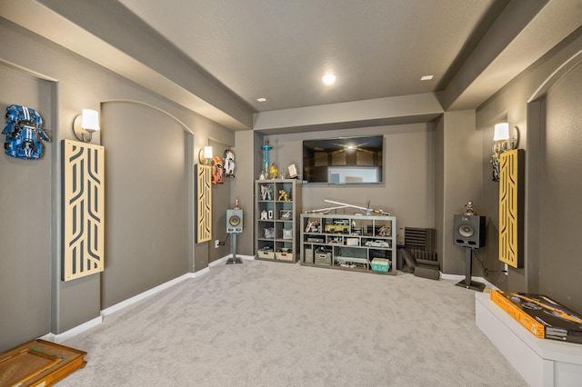 2723 Camellia Ave, Brookshire, TX 77423 - carpeted home theater room featuring baseboards