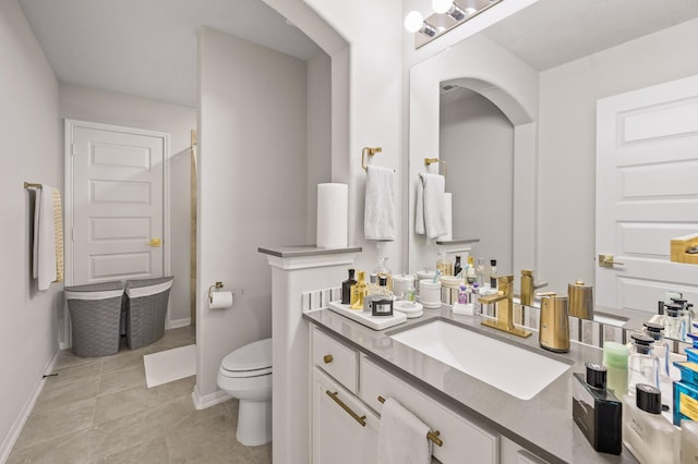 2723 Camellia Ave, Brookshire, TX 77423 - bathroom featuring vanity, tile patterned flooring, and a shower