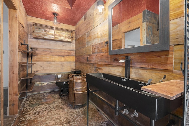1727 Plumbwood Way, Houston, TX 77058 - bathroom featuring wood walls