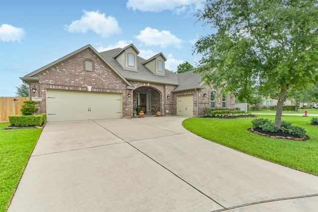2103 Matagorda Ln, Friendswood, TX 77546 - view of front of home featuring brick siding, an attached garage, concrete driveway, and roof with shingles