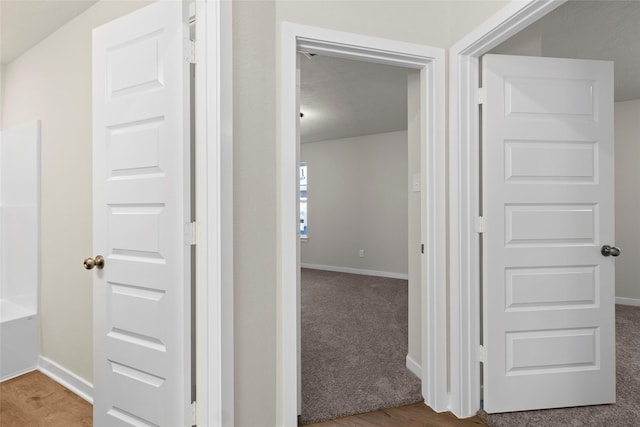 3021 Pampaneria Dr, Conroe, TX 77301 - hall featuring baseboards and carpet flooring