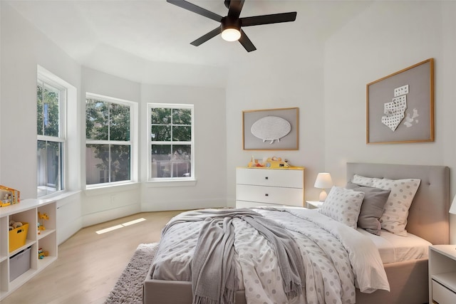 6291/2 Rancho Bauer Dr, Houston, TX 77079 - bedroom with wood finished floors and a ceiling fan