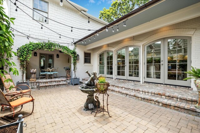 view of patio featuring french doors