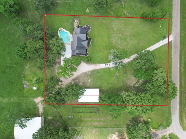 996 Scroggins Ln, Waller, TX 77484 - aerial view of property's location with property boundaries highlighted and a pool area