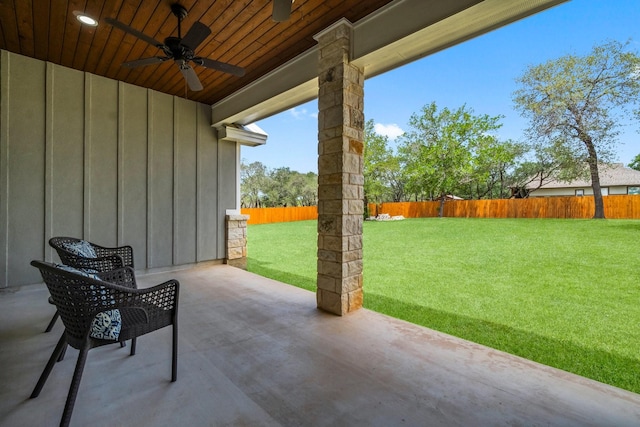 100 Calvary Dr, Adkins, TX 78101 - view of patio / terrace with a ceiling fan
