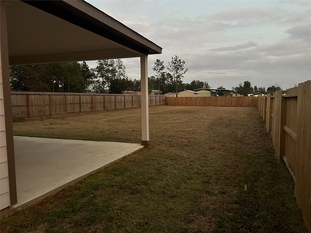 view of yard with a patio