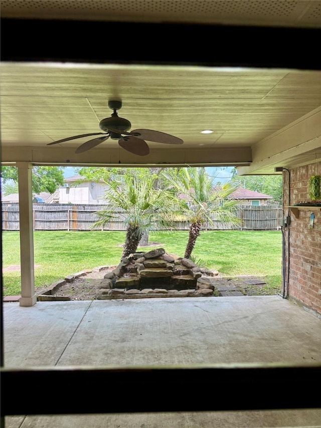 13642 Greenridge Dr, Sugar Land, TX 77498 - view of patio featuring ceiling fan