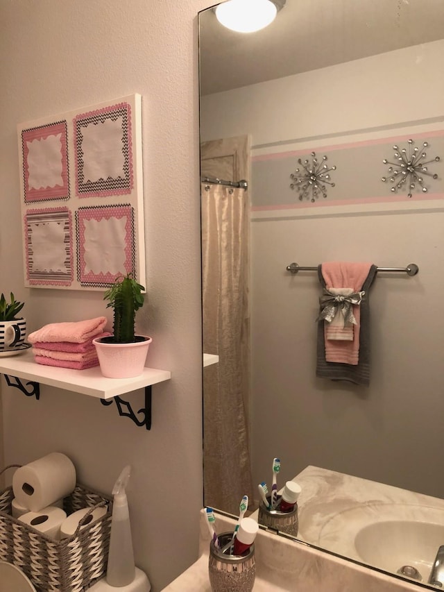 11905 Algonquin Dr Unit 10, Houston, TX 77089 - full bathroom featuring curtained shower and vanity