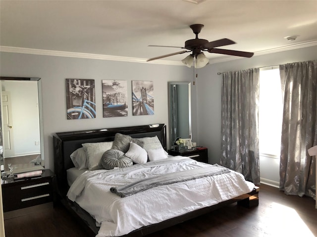 11905 Algonquin Dr Unit 10, Houston, TX 77089 - bedroom featuring crown molding, wood finished floors, and a ceiling fan