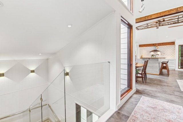 hallway with recessed lighting