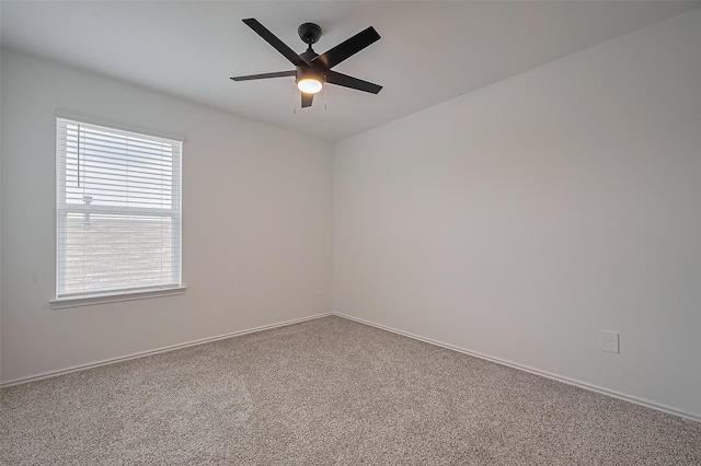 5422 Evergreen Heights Ln, Spring, TX 77373 - empty room with carpet floors, a ceiling fan, and baseboards