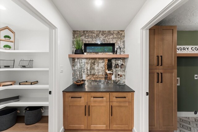 bar area with wood finished floors