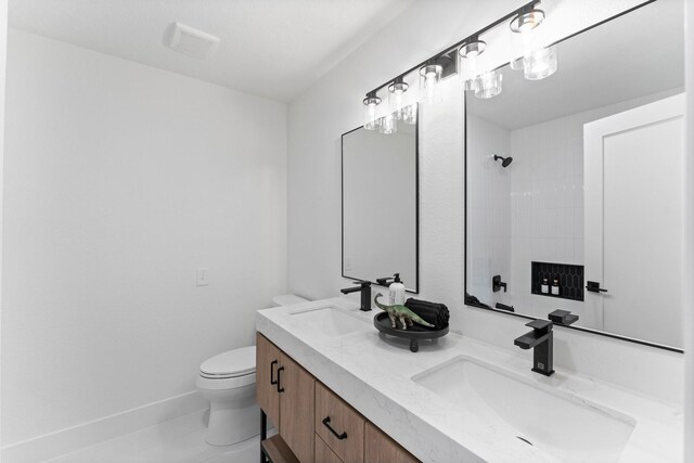 2003 Longstraw Pl, The Woodlands, TX 77380 - full bath with toilet, a shower, and double vanity