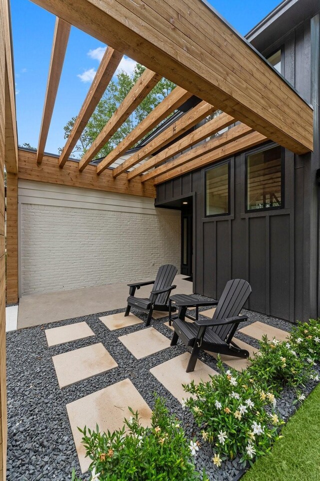view of patio / terrace with a pergola