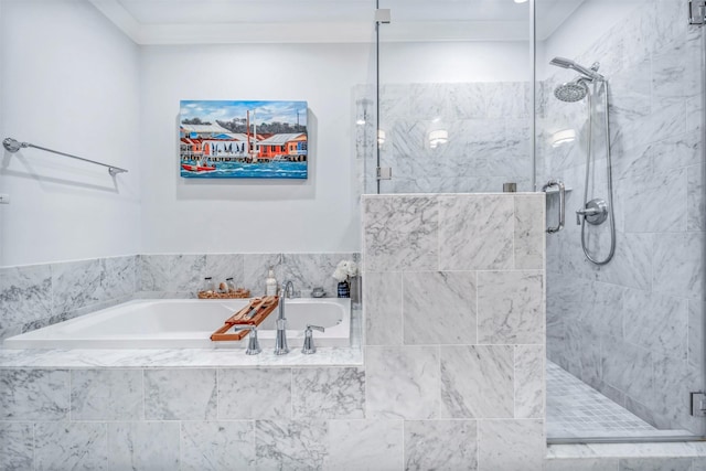 7119 Janet St, Houston, TX 77055 - bathroom featuring a shower stall and a garden tub