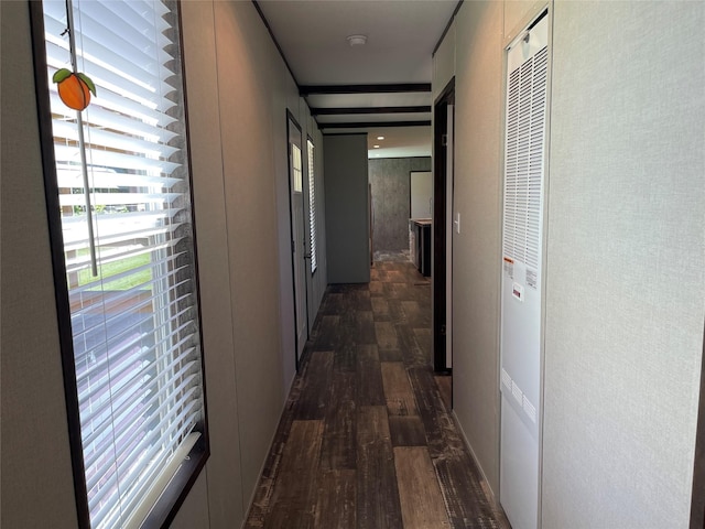 322 E College St, Fairfield, TX 75840 - hallway with dark wood-type flooring and a heating unit