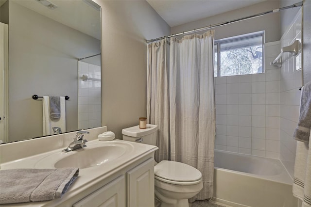 70 Harvest Wind Pl, The Woodlands, TX 77382 - bathroom with toilet, shower / tub combo, and vanity