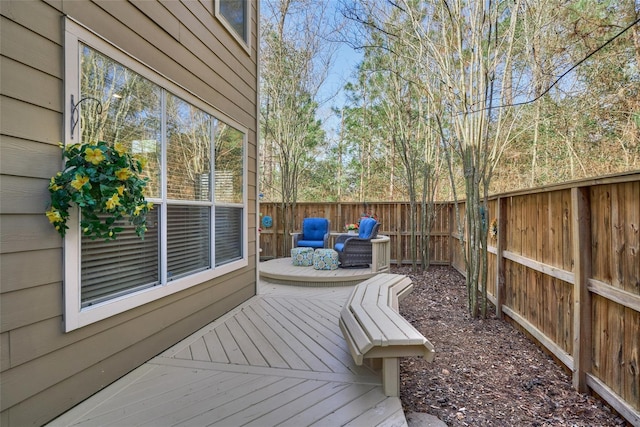 70 Harvest Wind Pl, The Woodlands, TX 77382 - wooden deck with a fenced backyard