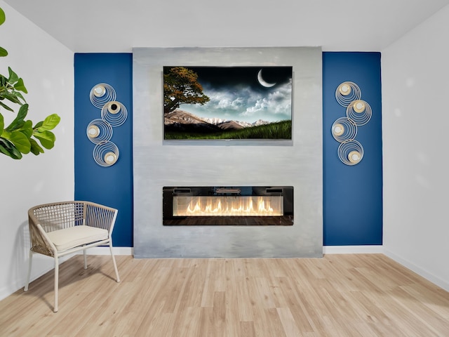 507 Patricia, San Antonio, TX 78216 - sitting room with a fireplace, wood finished floors, and baseboards
